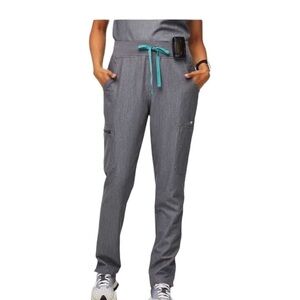 Figs Yola Skinny Scrub Pants Gray Graphite Size XS Cargo Pocket Nurse Medical